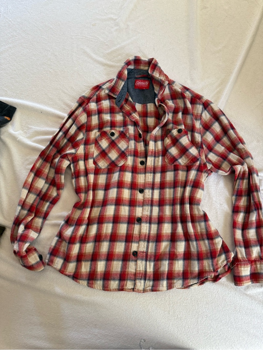 Coleman Red and White Plaid Button-Up Shirt